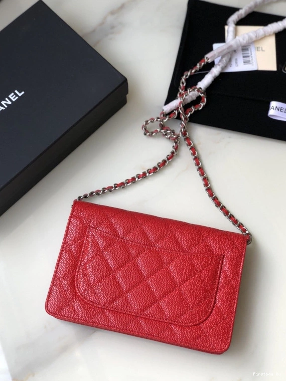 Firstbag Ru WITH WALLET HARDWARE SILVER CAVIAR CHAIN CHANEL 0728